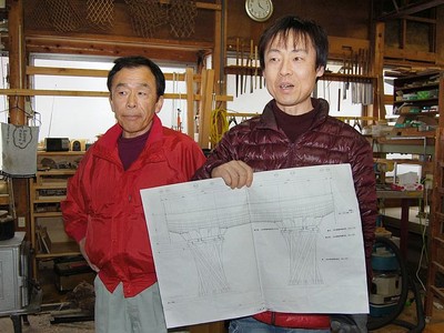 ＪＲ金沢駅「鼓門」模型も見に来て　魚沼の建具店１２年前製作