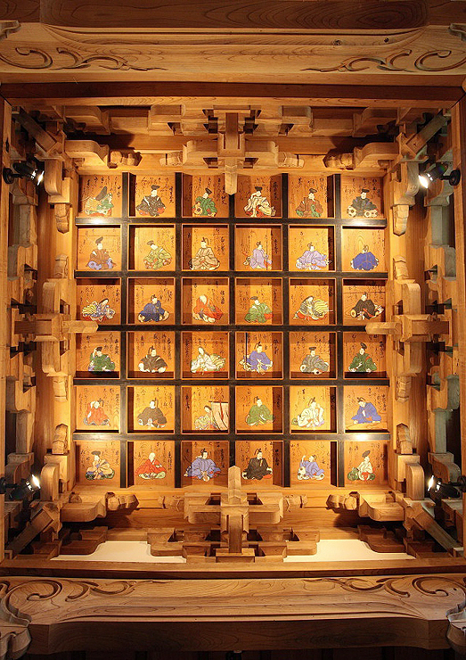 三十六歌仙が描かれている全龍寺の天井画
