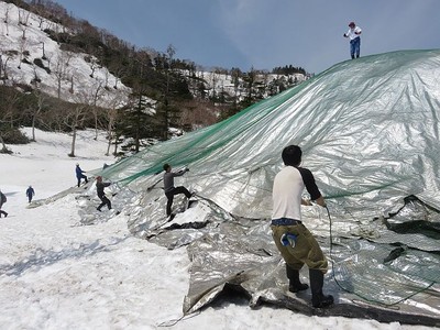 湯沢・苗場スキー場　冬の遊び真夏でも　７、８月営業へ雪山保存