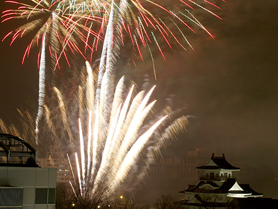 新年飾る輝く大輪　富山でカウントダウン花火