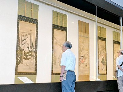 旧金谷屏風現存１０図勢ぞろい　１００年ぶり福井・岩佐又兵衛展