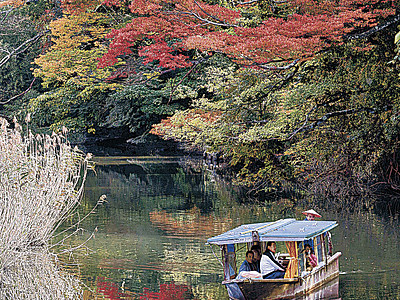 流し舟から秋景色　旧大聖寺川