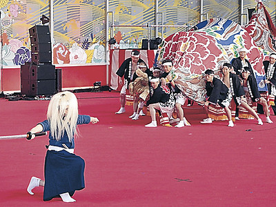 加賀獅子、東京ドームで舞う　ふるさと祭りで金沢・桂町保存会が披露
