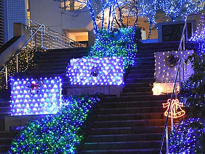飯田の夜彩る幻想的な輝き　ＬＥＤ１万５０００個使用