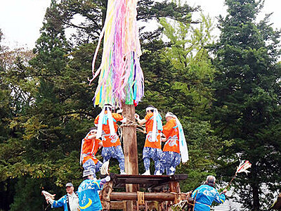 伝統の「石かち」披露　ど～んと利賀の山祭り
