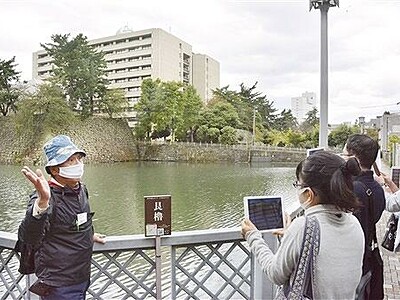福井城ＣＧで構造学ぶ　アプリ使い城址周辺復元ツアー