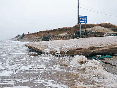 千里浜で緊急養浜　なぎさドライブウェイ浸食　中旬以降に