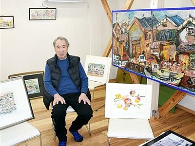 高浜町の洋画家、湯淺廸哉さんが地元で展示会　「示現会」会員、ギャラリー風来で11月21日まで