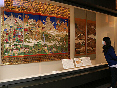 立山曼荼羅 見比べて　立山博物館特別公開展