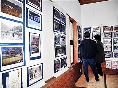 名田庄の昔懐かしの写真一堂　おおい町、久坂区のバス待合室で展示