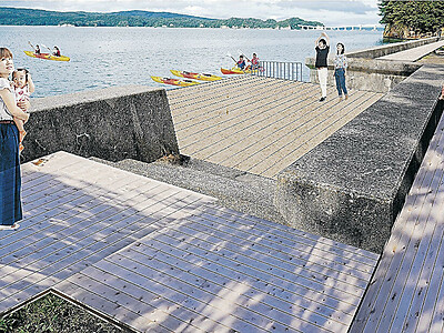 石川県の和倉温泉・湯っ足りパーク　ミストやデッキ整備　海リゾート化加速へ