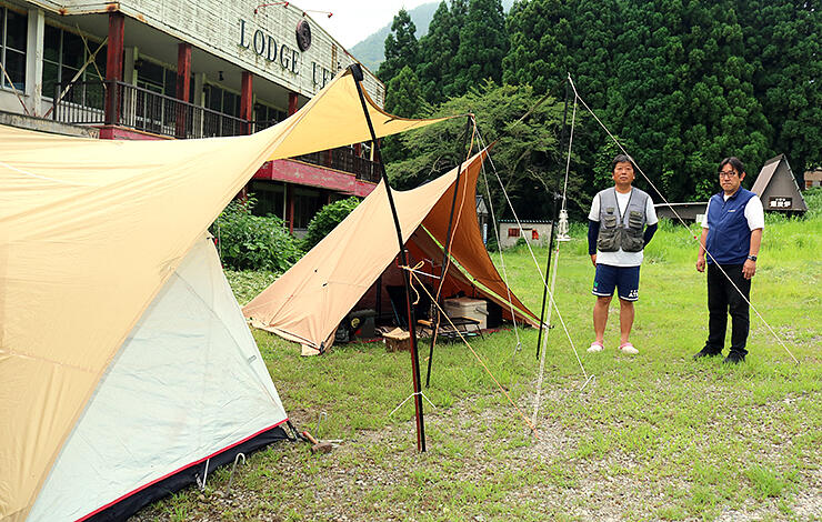 宇奈月温泉スキー場で始まったキャンプの実証実験