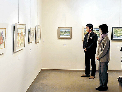 石川県内作家４人が花や風景の日本画　ひろた美術画廊