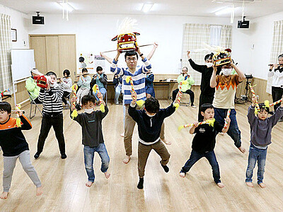 富山・赤田獅子舞に子どもたち４年ぶり参加　１６日春祭りに向け練習励む