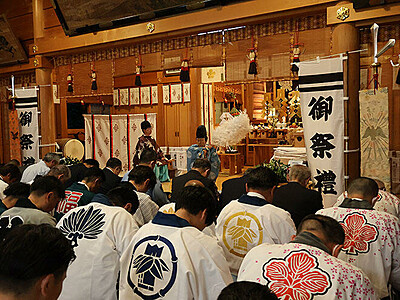 １７日から富山・岩瀬曳山車祭　諏訪神社で安全祈願