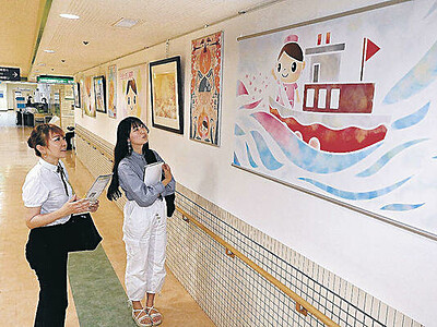 金沢の街にアート作品　 病院、図書館、町家に彩り　金大生らの団体