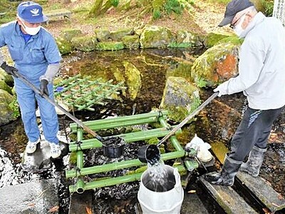 名水「岡の泉」の新酒、年末年始に　住民がわき水くみ上げ　福井市岡保地区