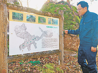松倉城跡もっと知って　魚津の地元自治振興会、歴史継承へ案内板一新