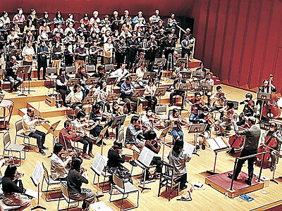 大作演奏へ心一つに　県音文協の５０周年記念公演　１４日に荘厳ミサ曲
