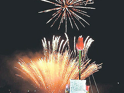 新砺波市誕生２０周年、花火とイルミネーション共演　チューリップ公園で１１月